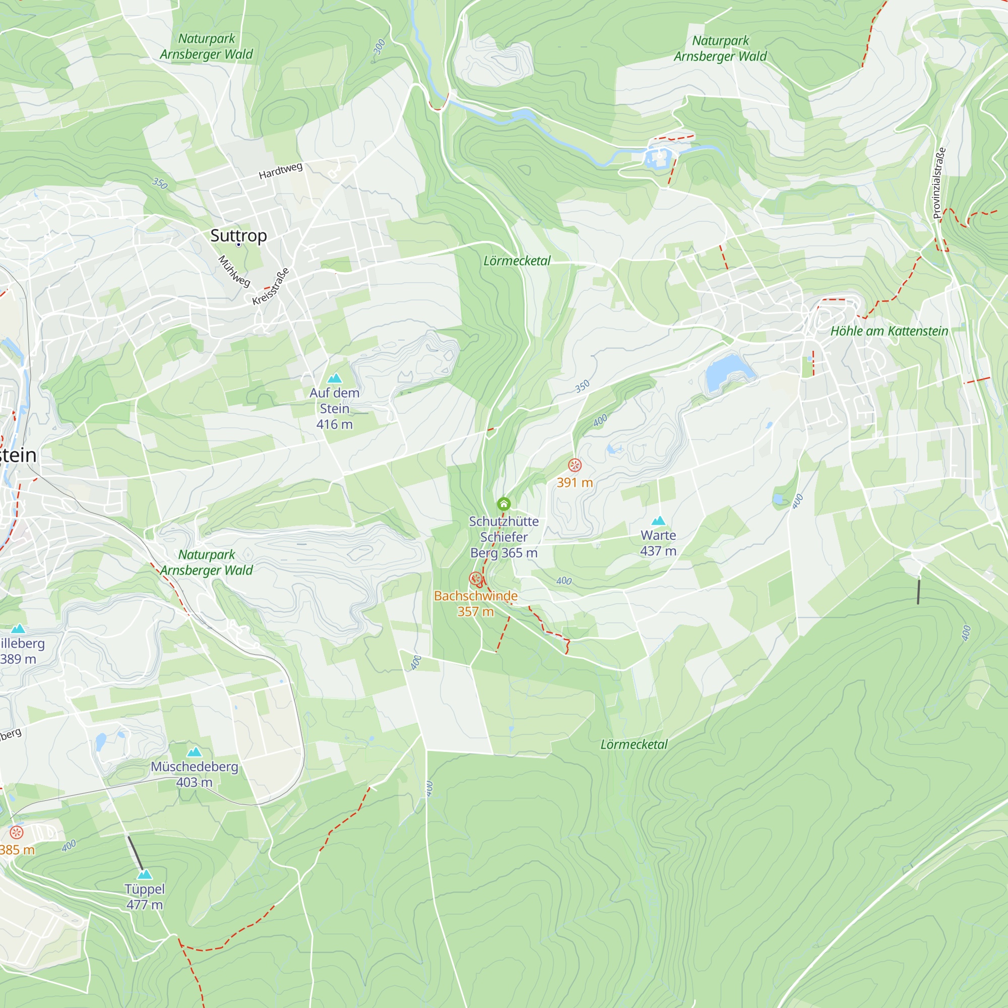 Schutzhütte Schiefer Berg map