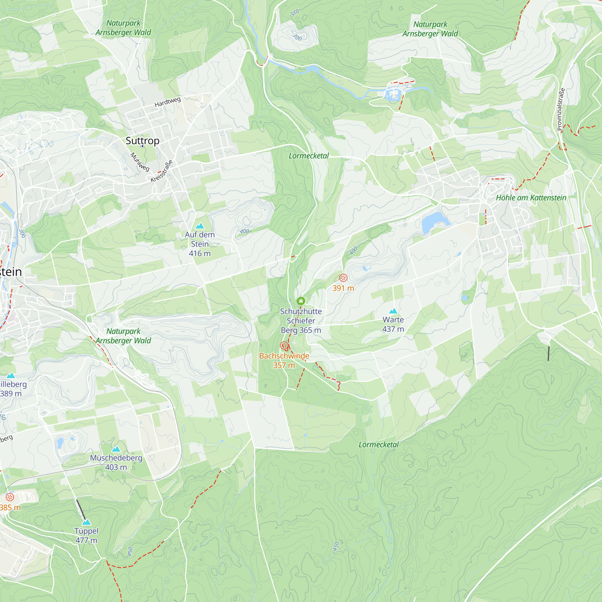 Schutzhütte Schiefer Berg map