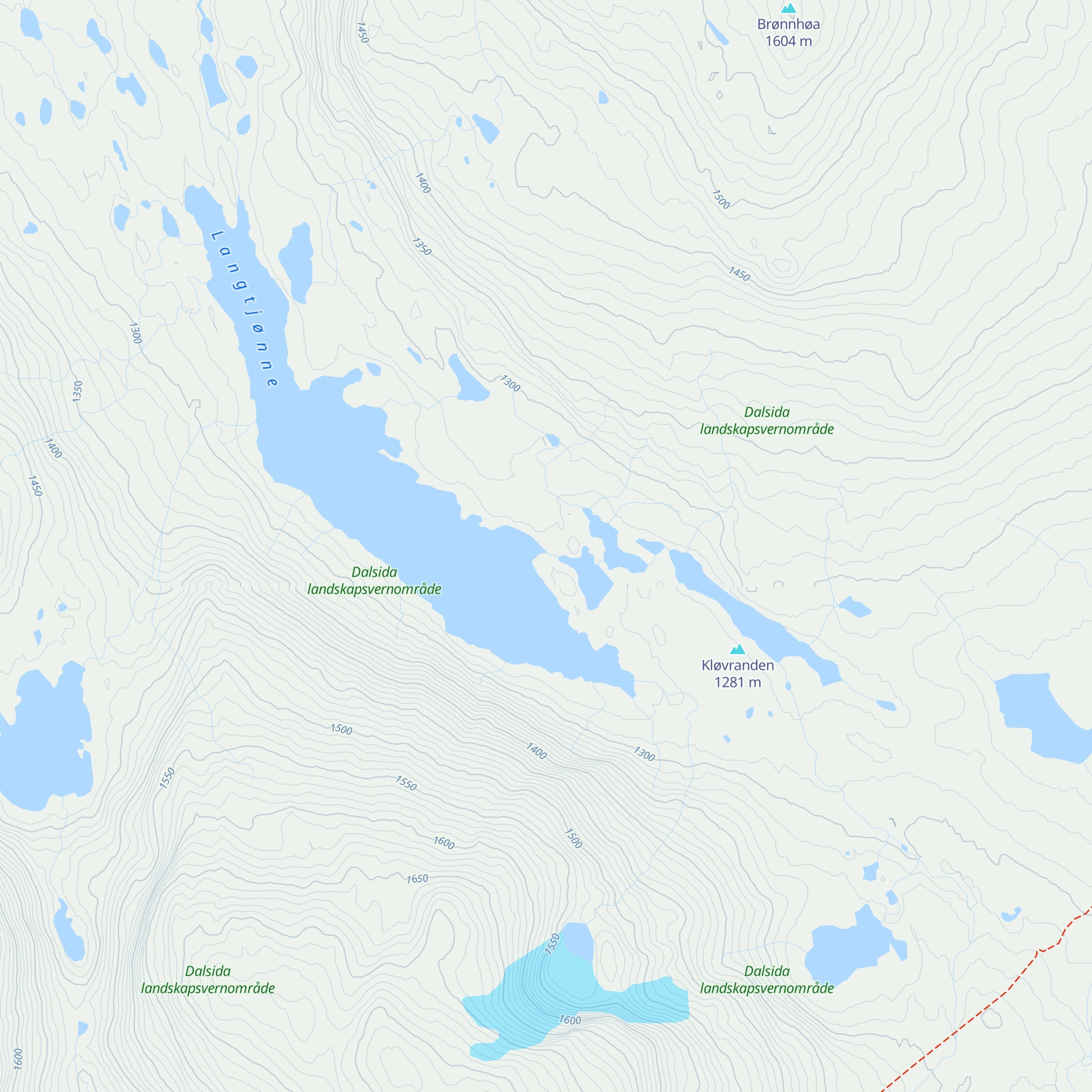 Langtjønnbua map