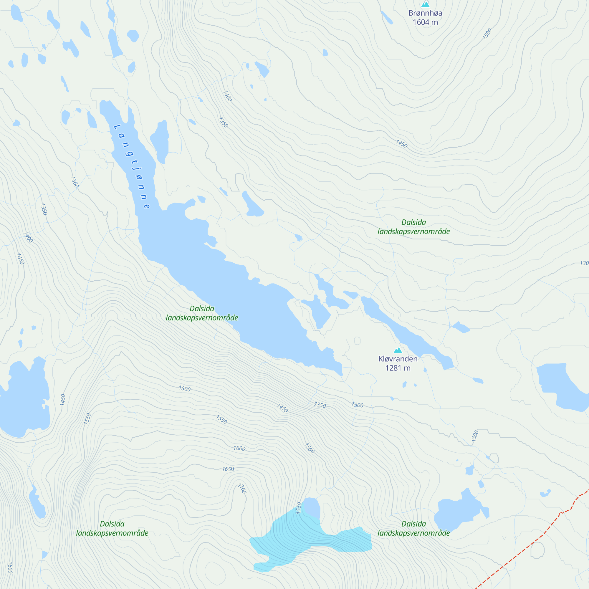 Langtjønnbua map