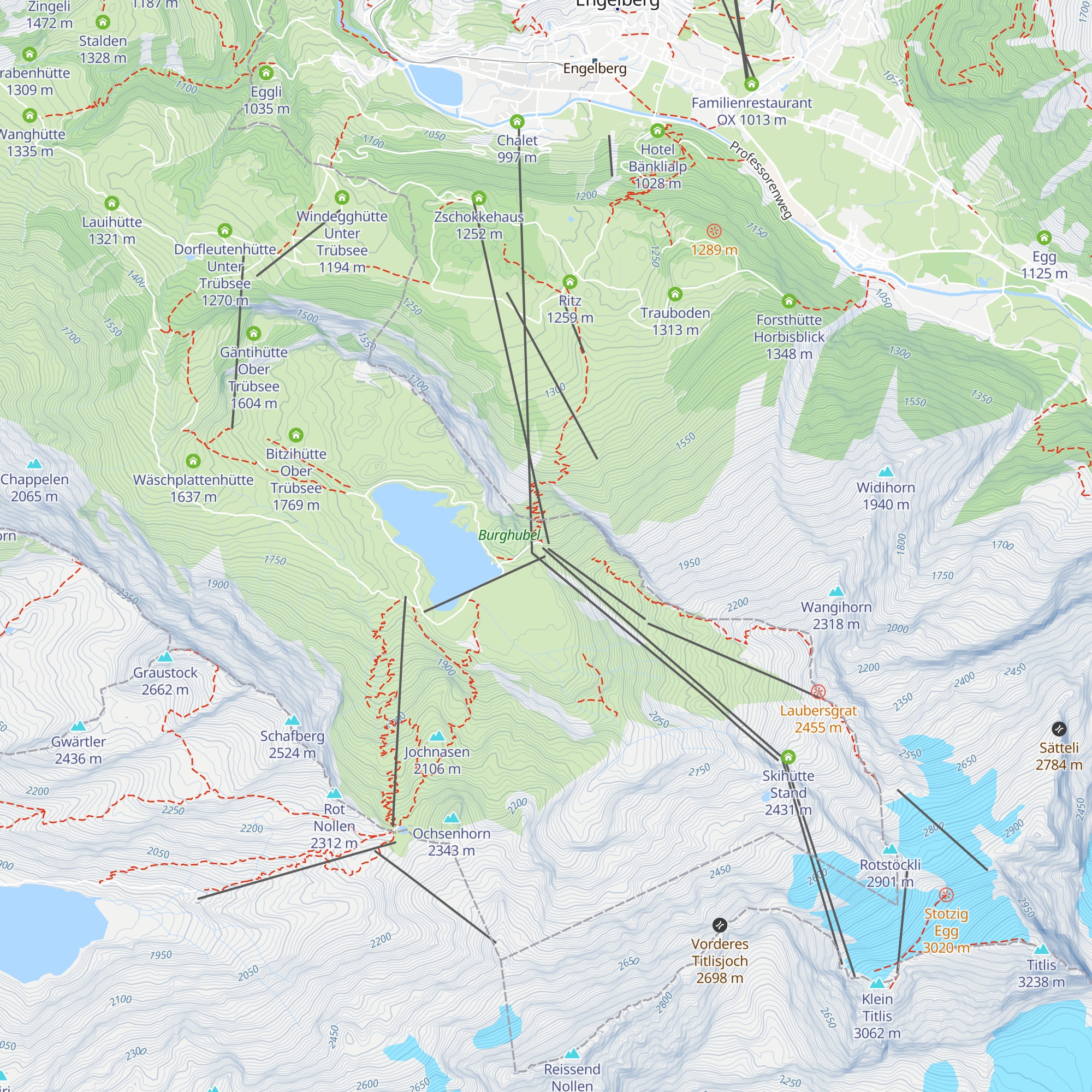 Seilbahn Trübsee map
