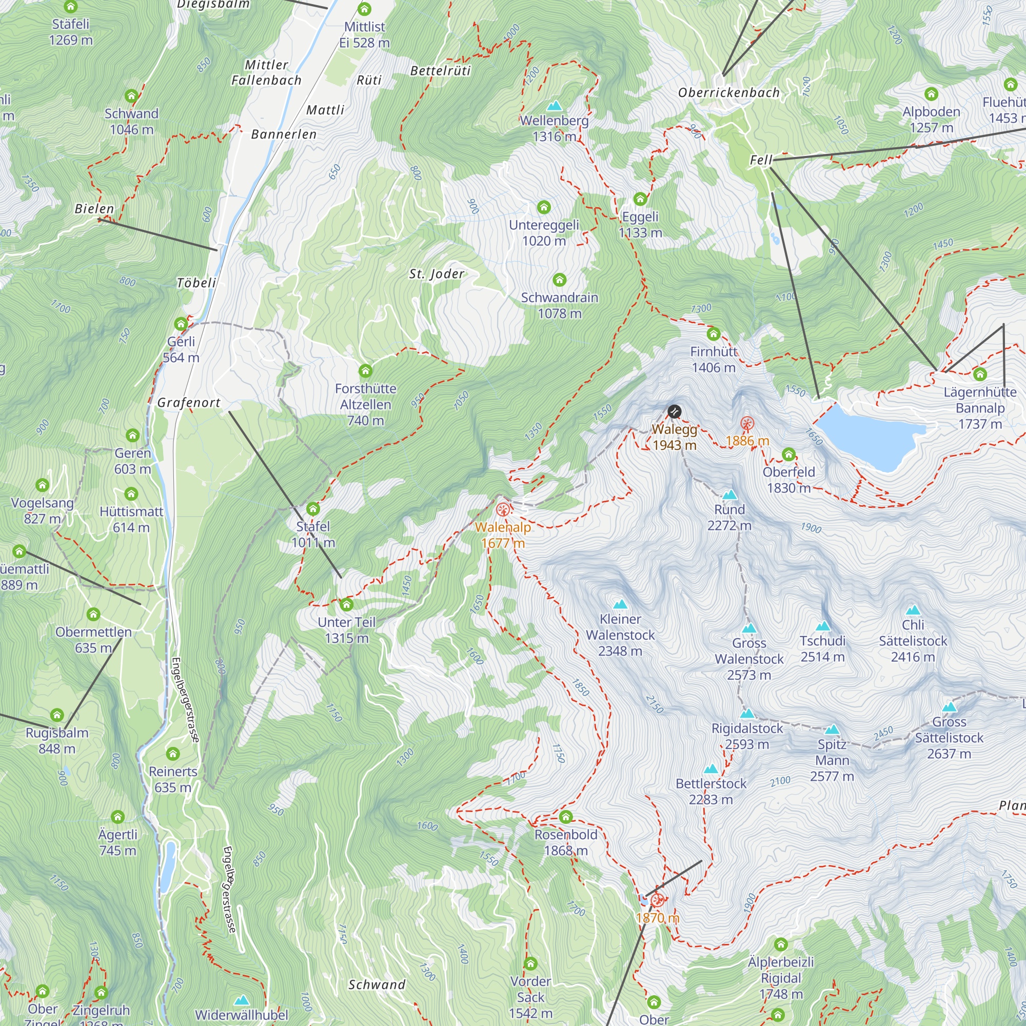Walenalp map