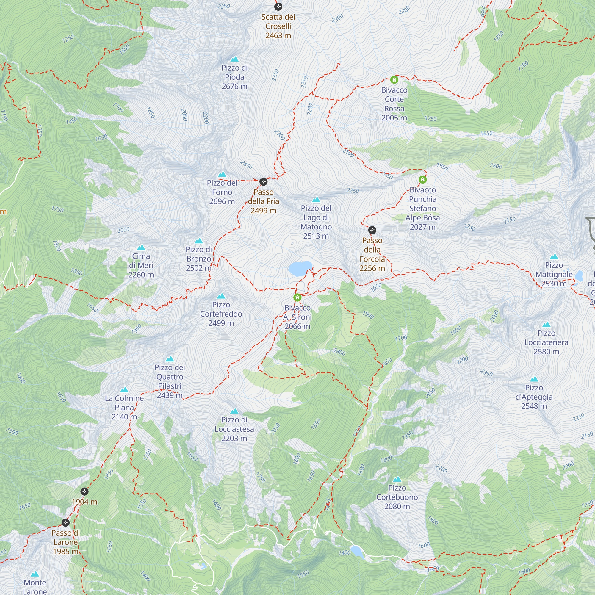 Bivacco A. Sironi map