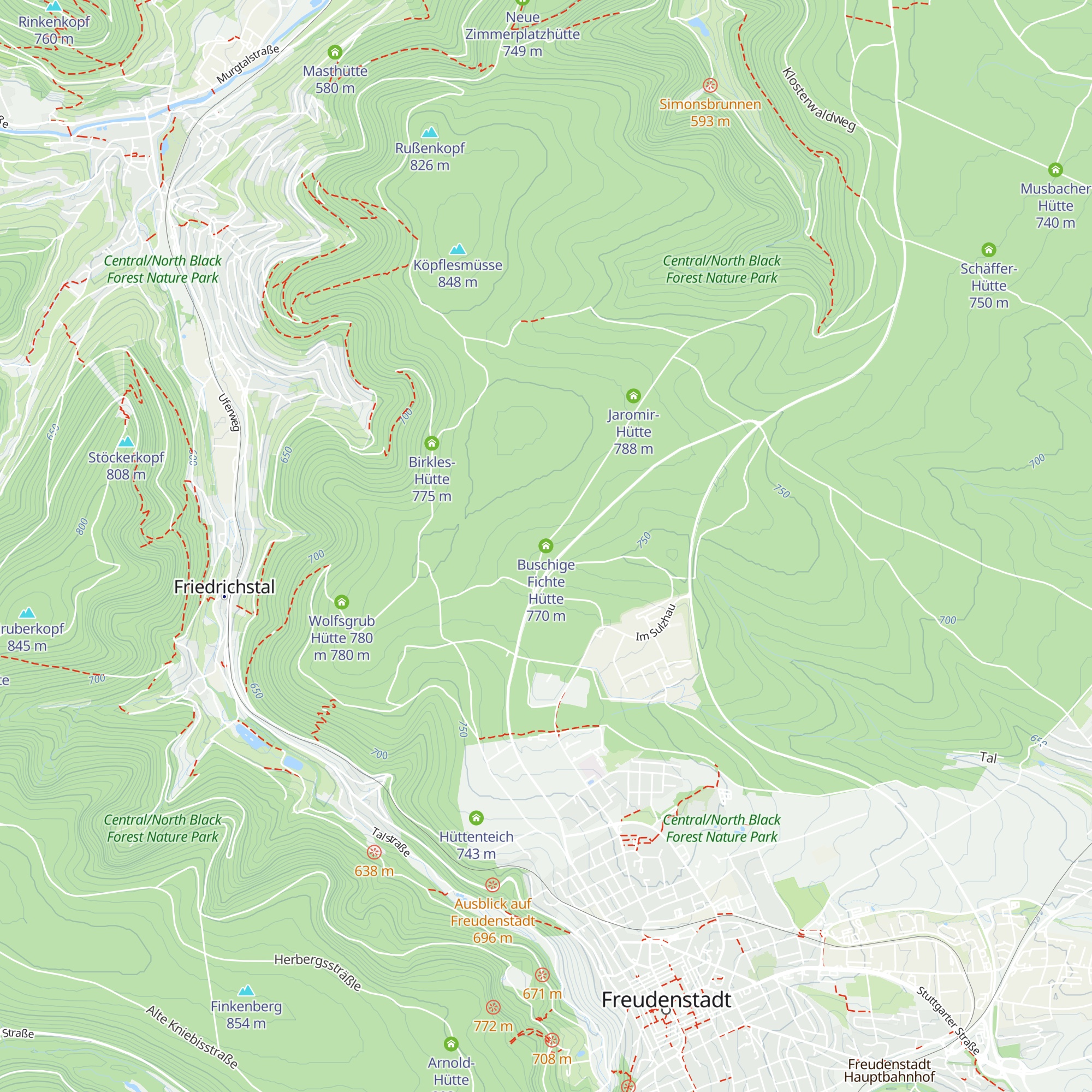 Buschige Fichte Hütte map