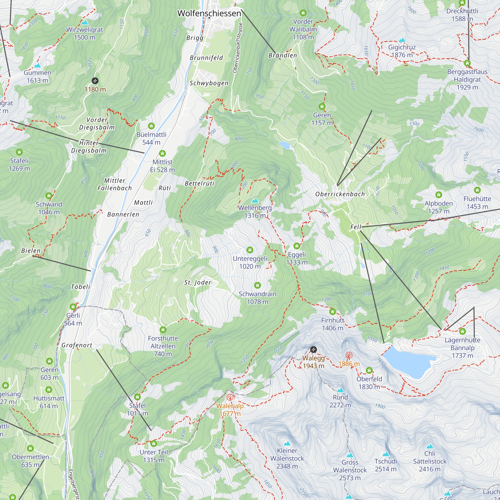 Untereggeli map