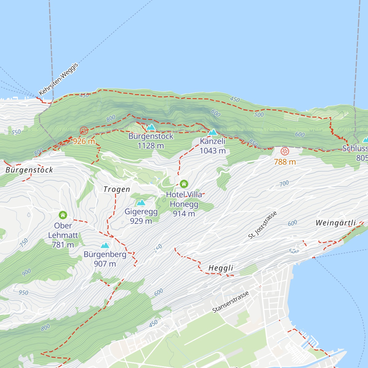 Hotel Villa Honegg map