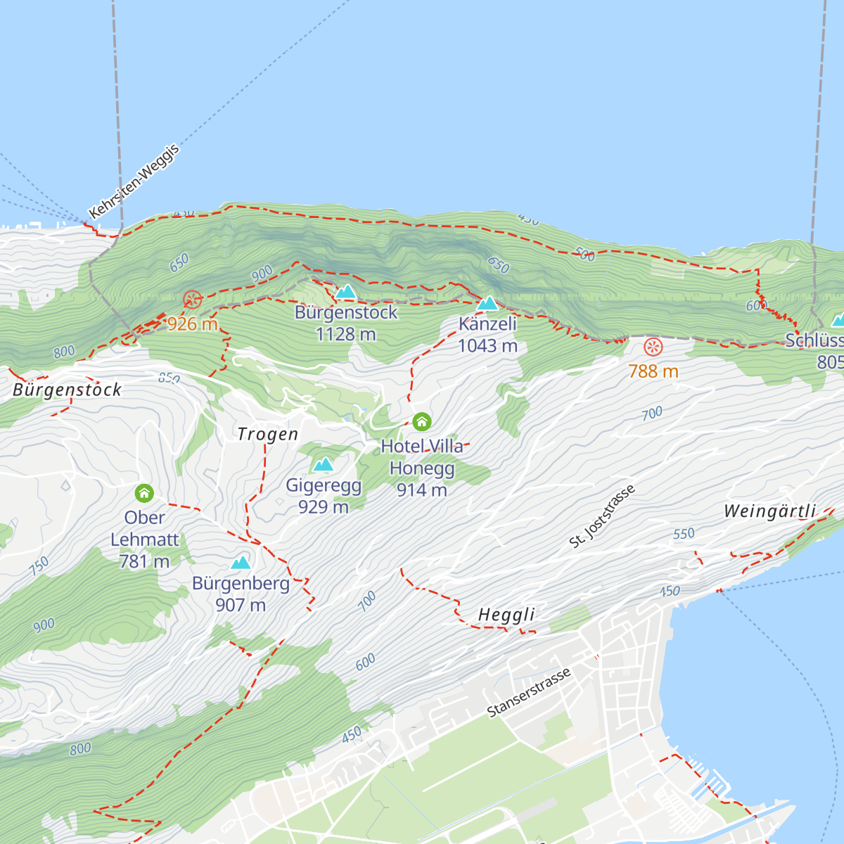 Hotel Villa Honegg map
