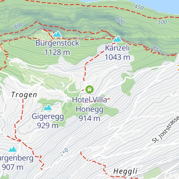Map of Hotel Villa Honegg