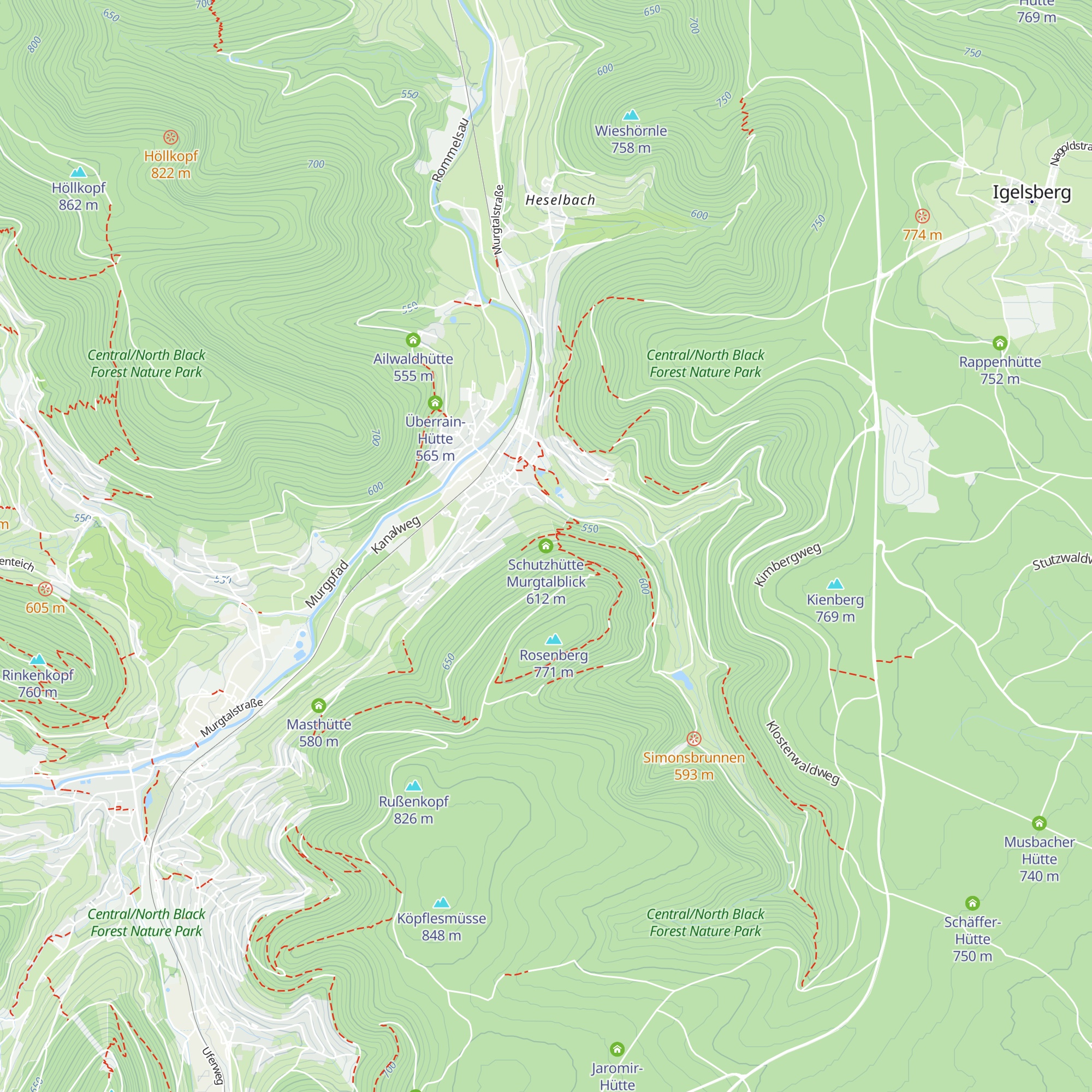 Schutzhütte Murgtalblick map
