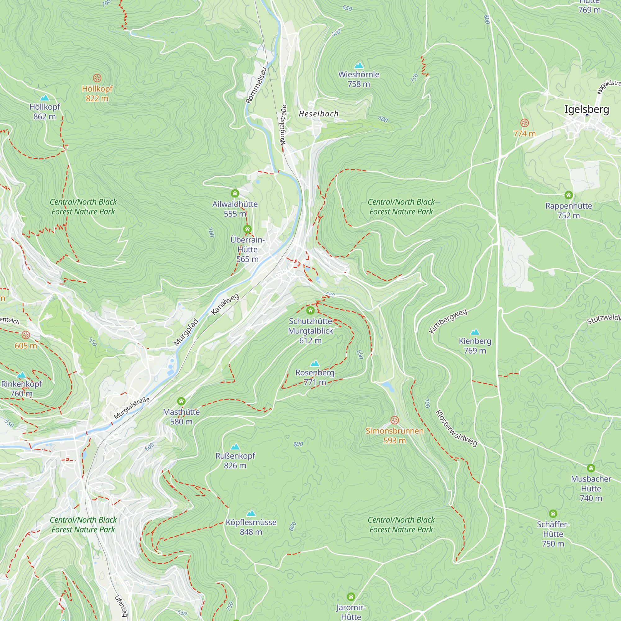 Schutzhütte Murgtalblick map