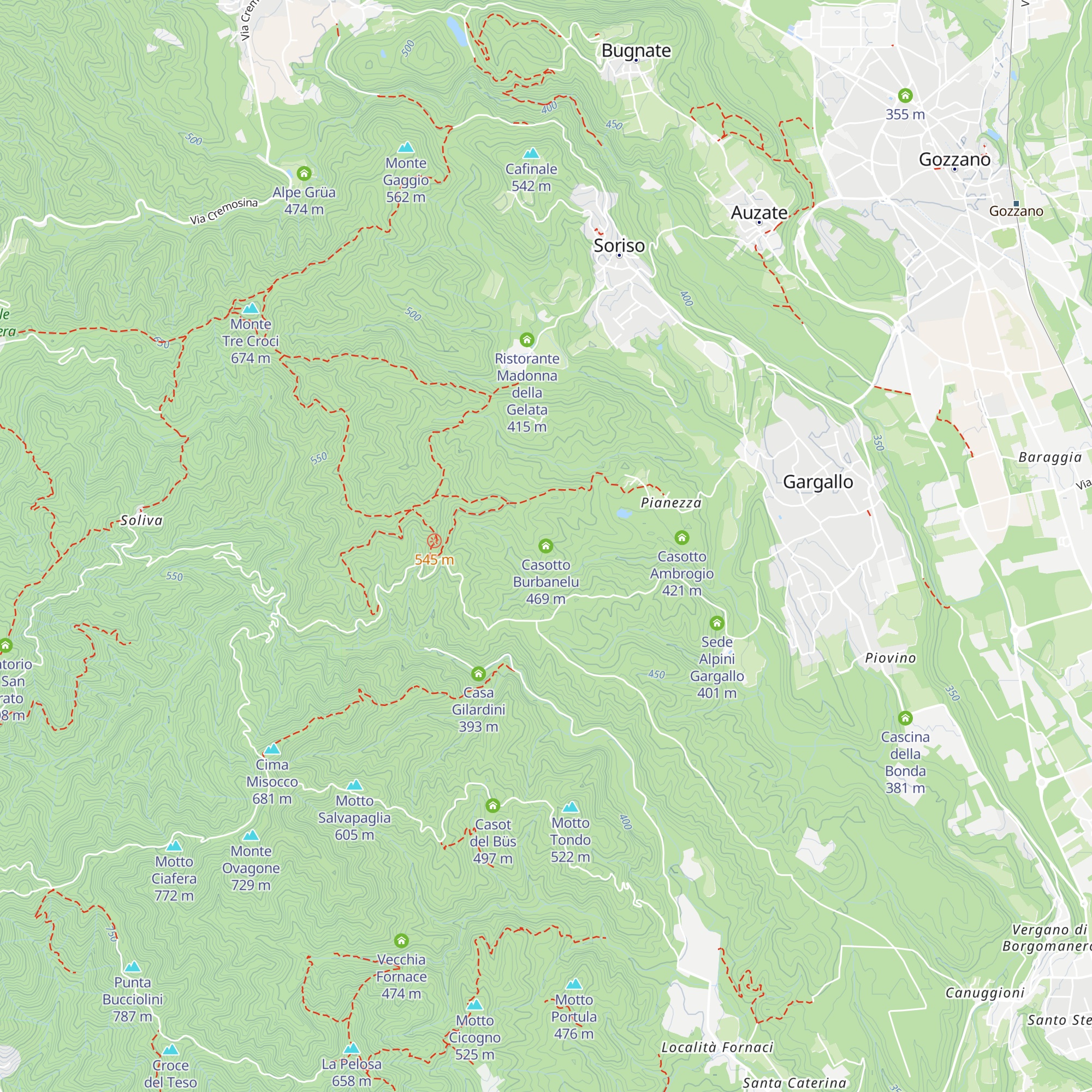 Casotto Burbanelu map