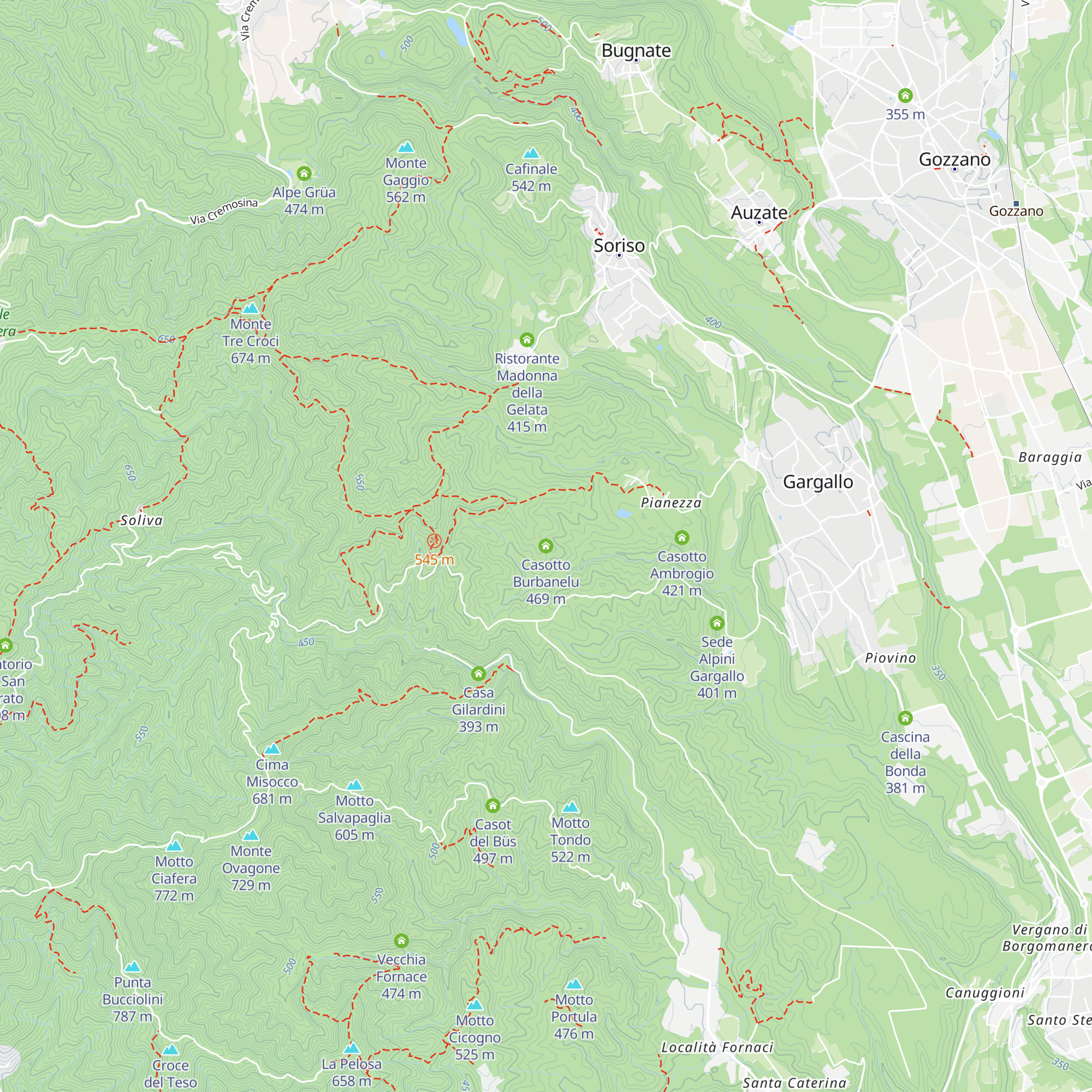 Casotto Burbanelu map