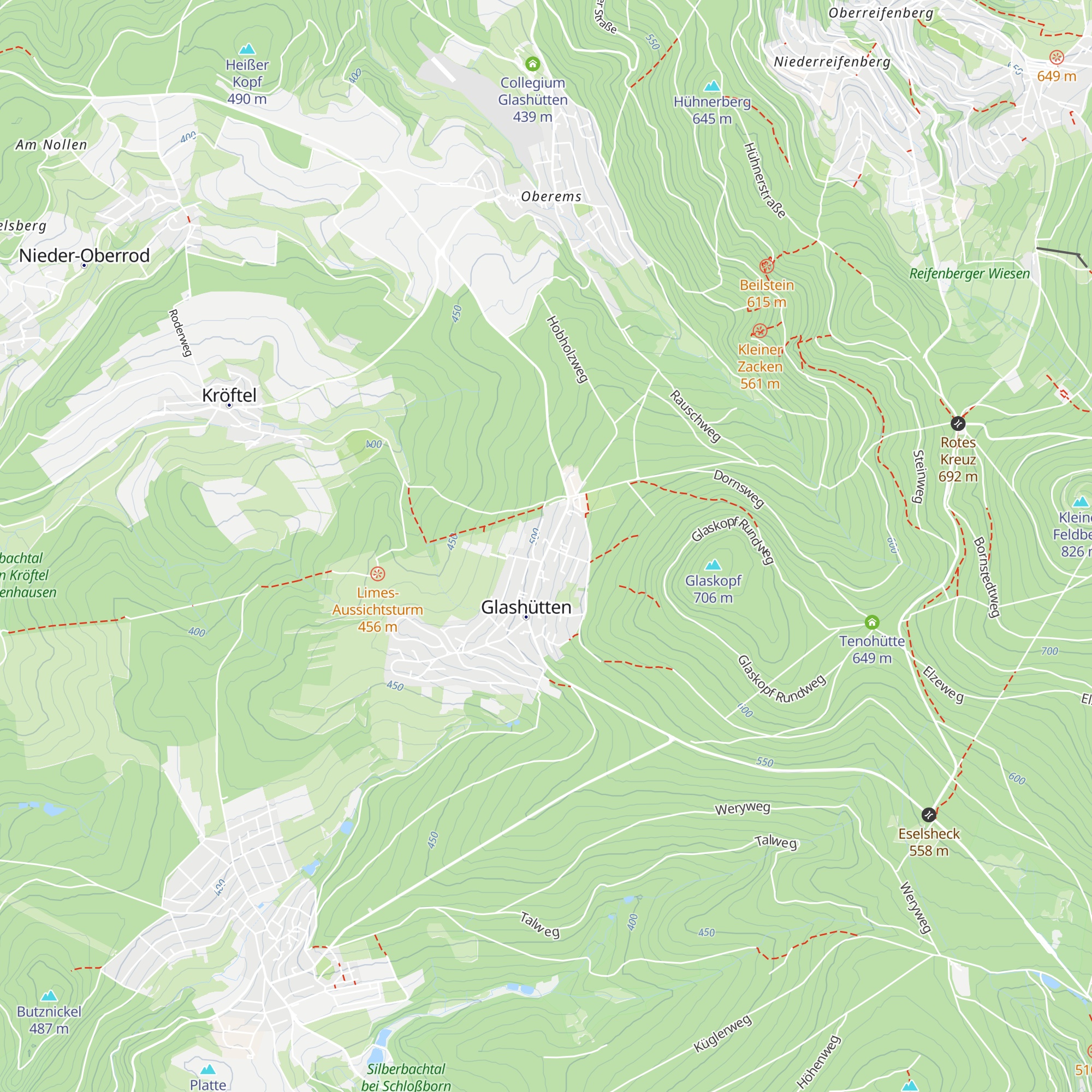 Hotel-Restaurant Glashütten map
