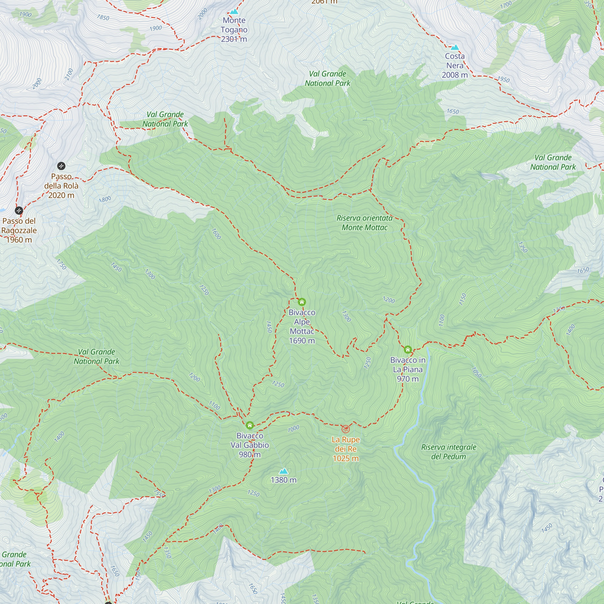 Bivacco Alpe Mottac map