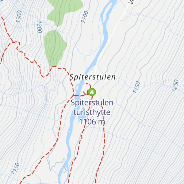 Map of Spiterstulen turisthytte