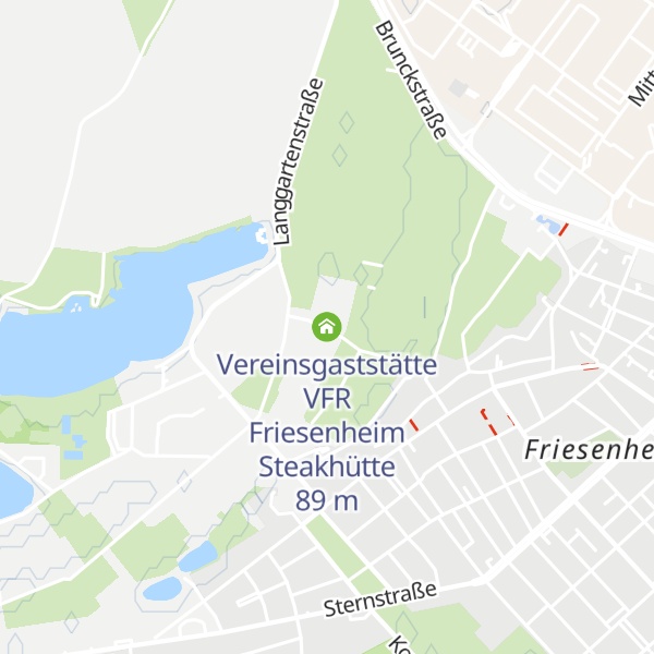 Map of Vereinsgaststätte VFR Friesenheim Steakhütte