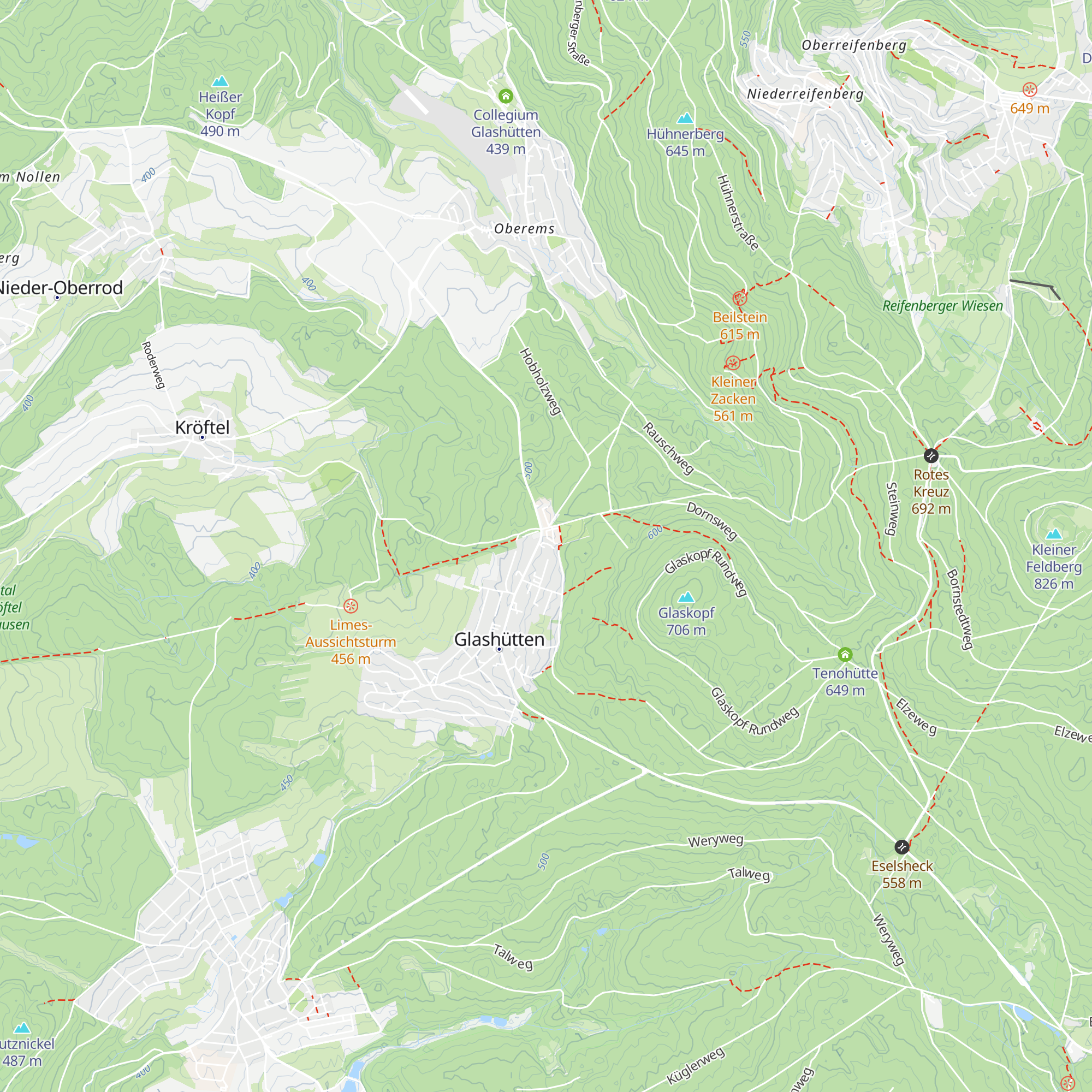 Hotel-Restaurant Glashüttener Hof map