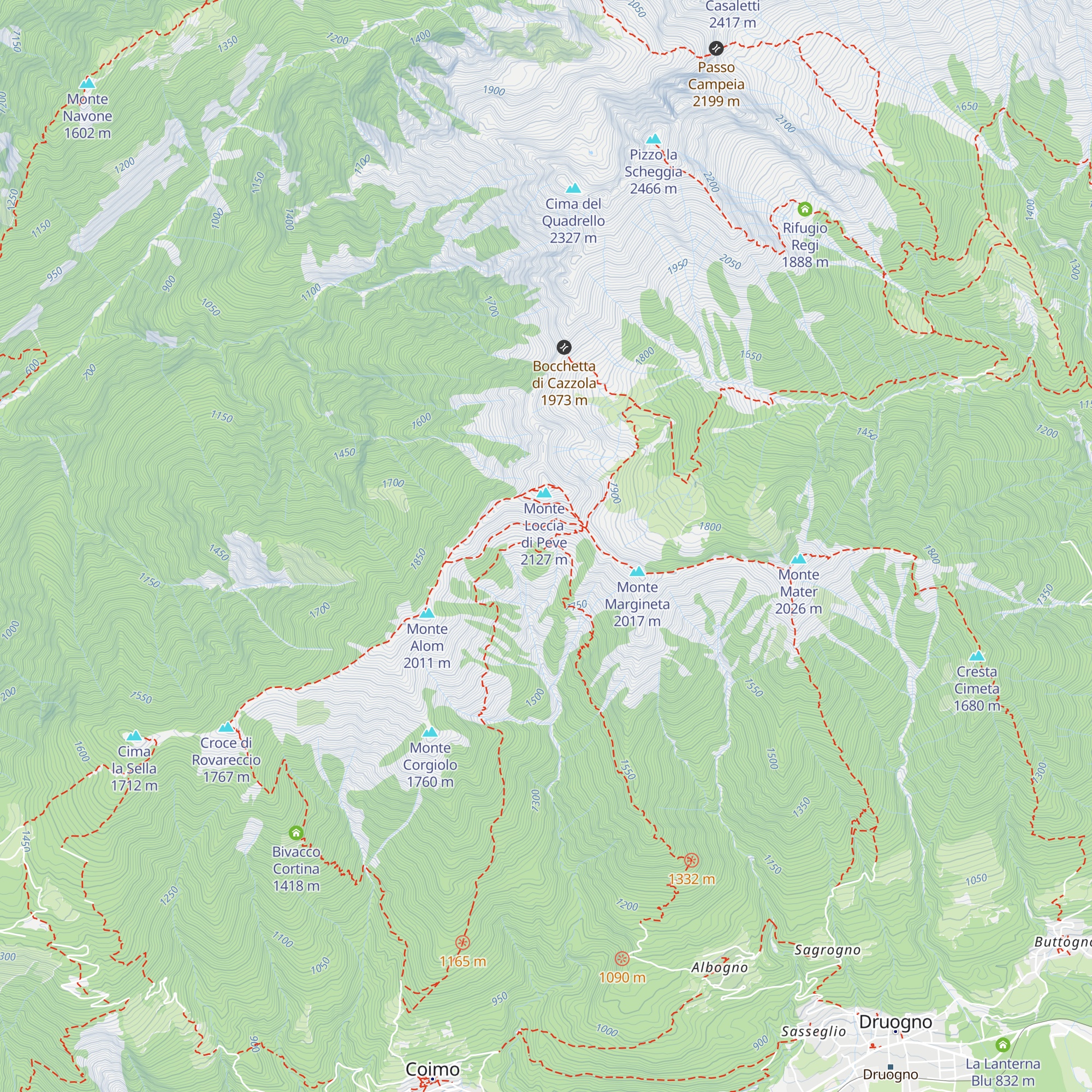 Bivacco Usuelli map
