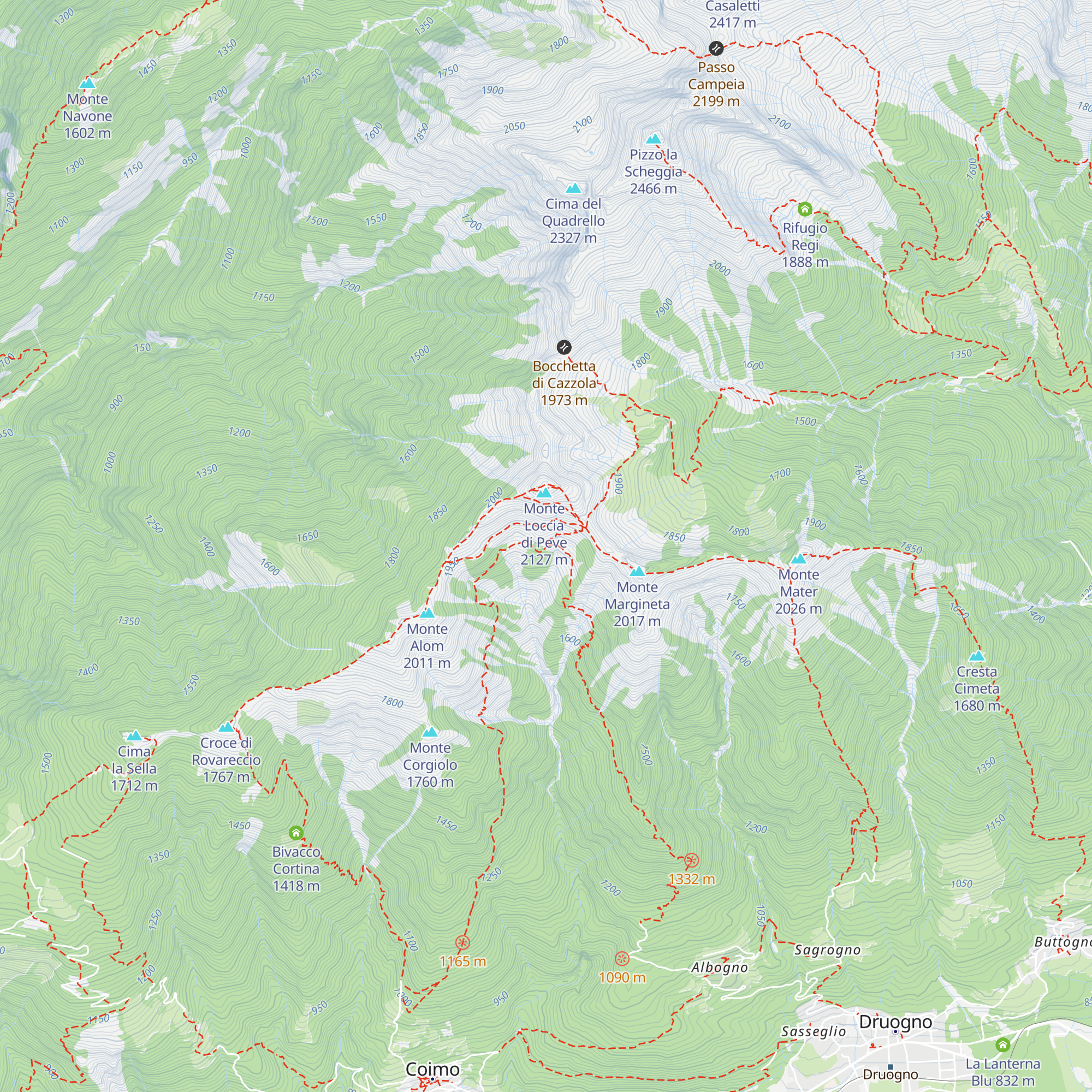 Bivacco Usuelli map