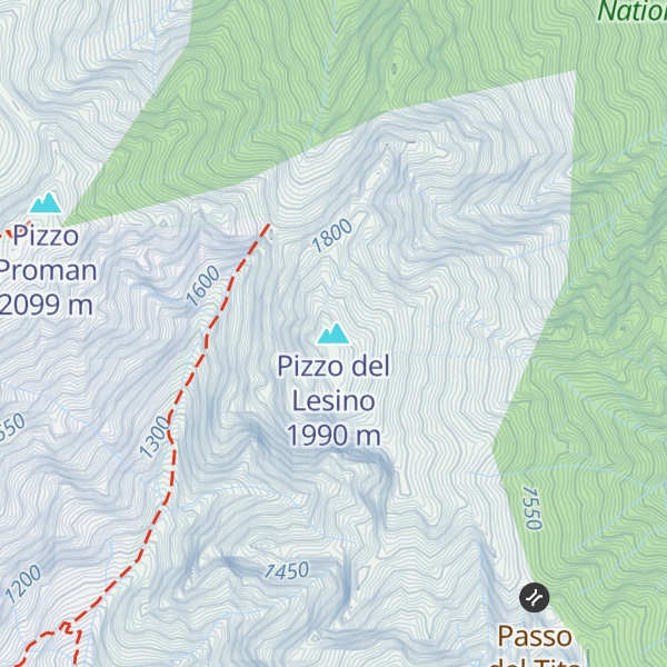 Map of Pizzo del Lesino