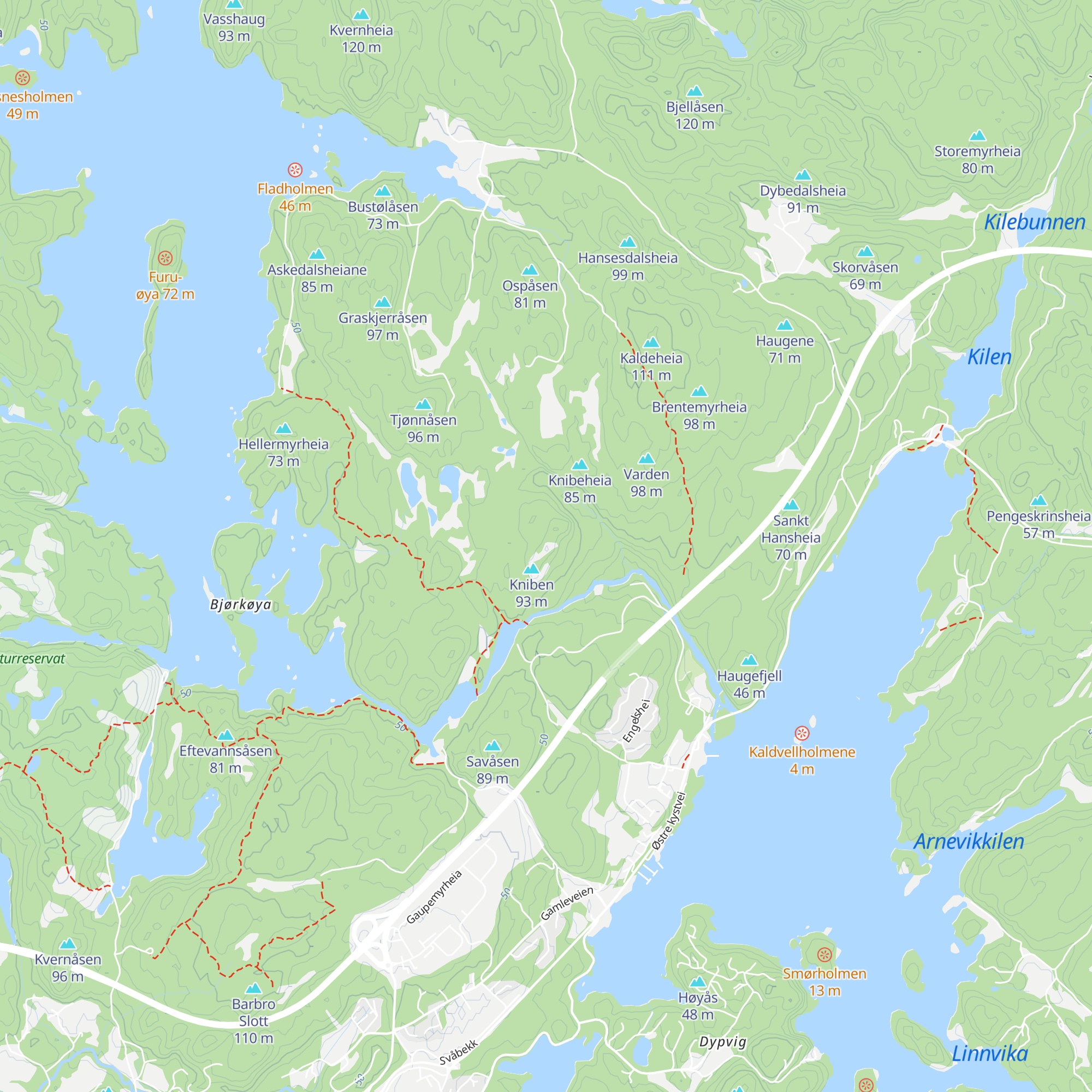 Kaldvellkniben map