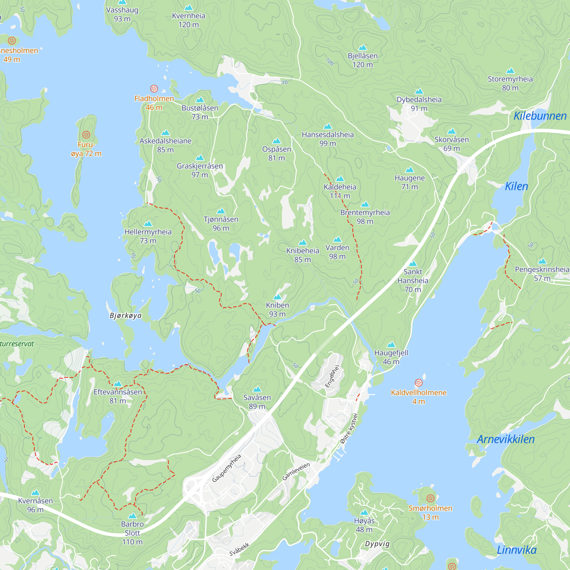 Kaldvellkniben map