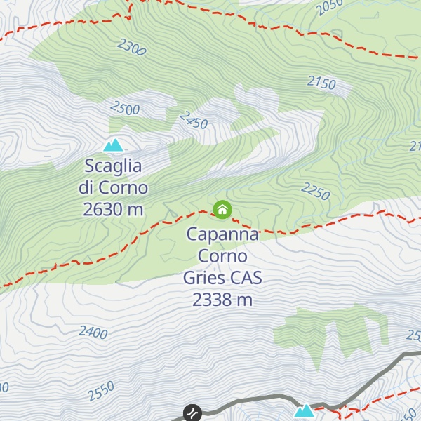 Map of Capanna Corno-Gries