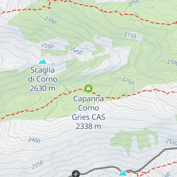 Map of Capanna Corno Gries CAS