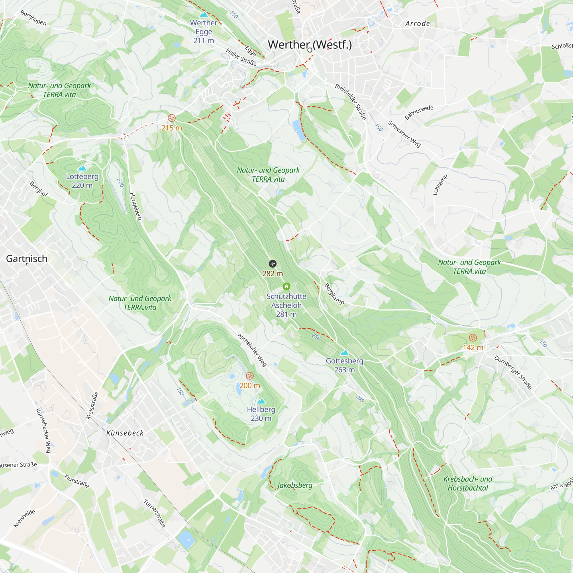 Schutzhütte Ascheloh map