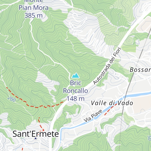 Map of Bric Roncallo
