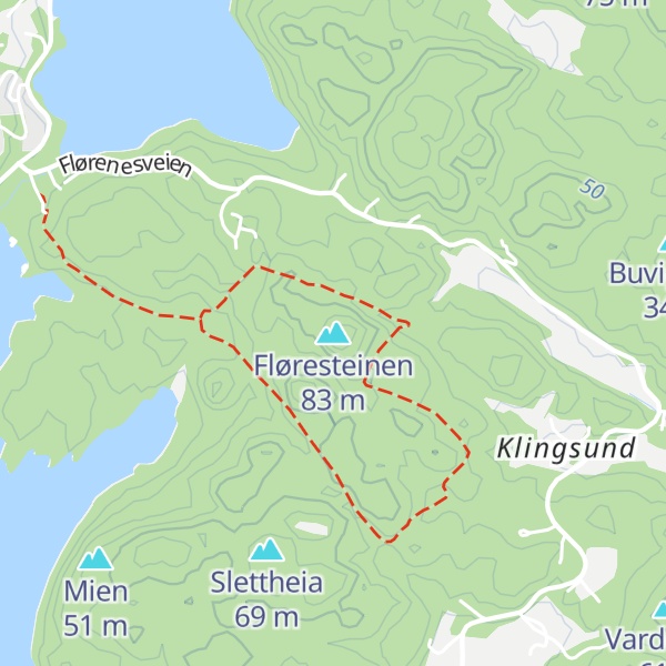 Map of Fløresteinen
