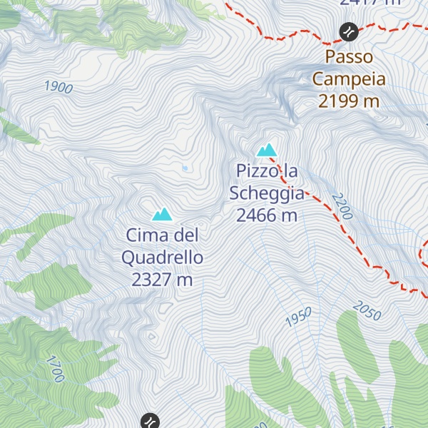 Map of Pizzo Locciabella