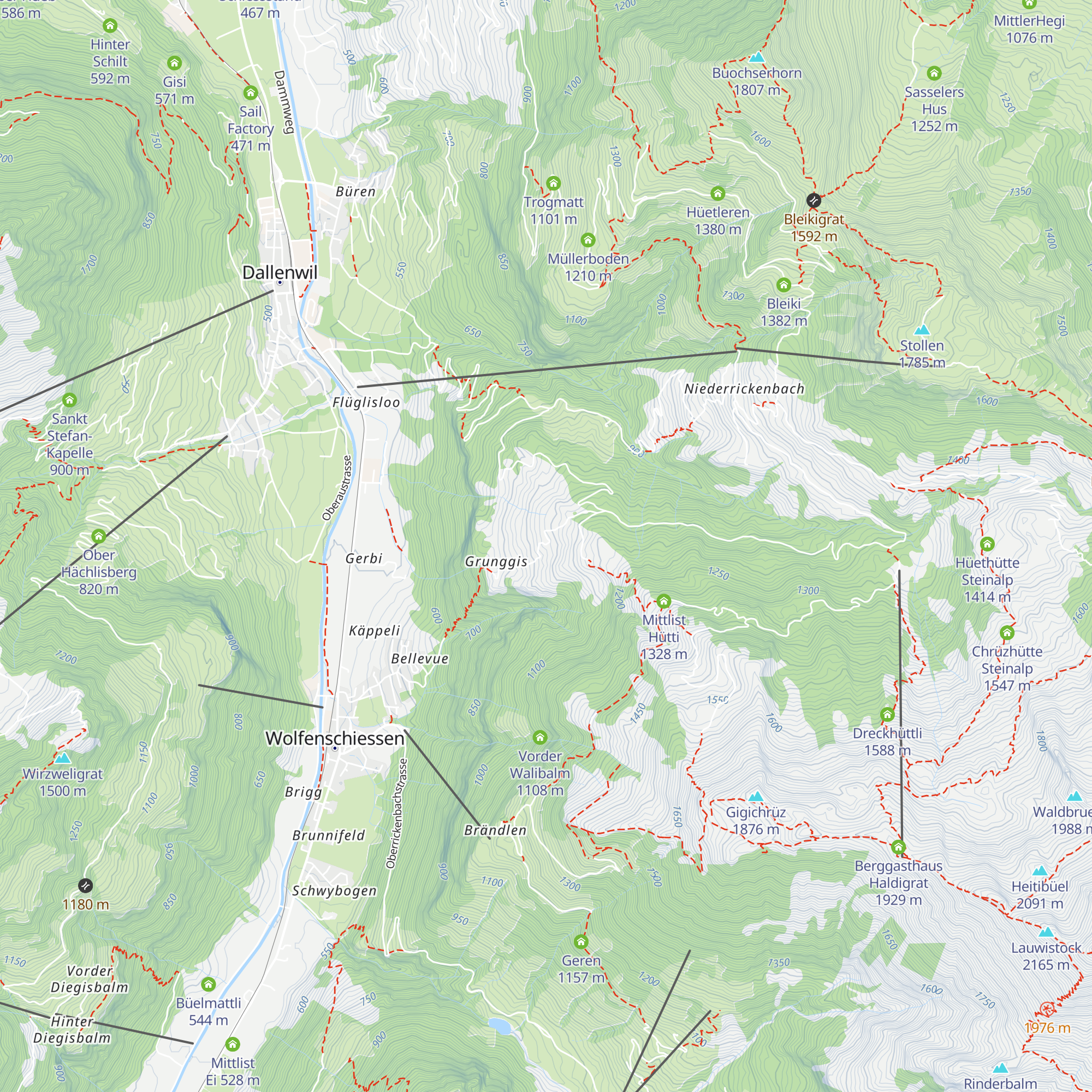 Hüttismatt map