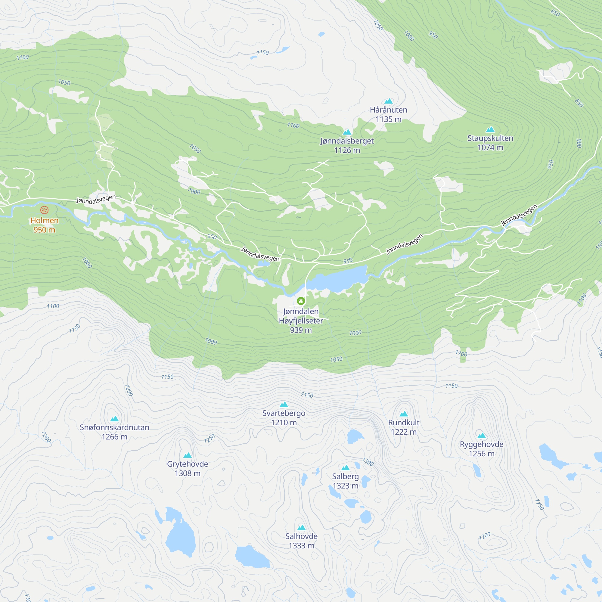 Jønndalen Høyfjellseter map