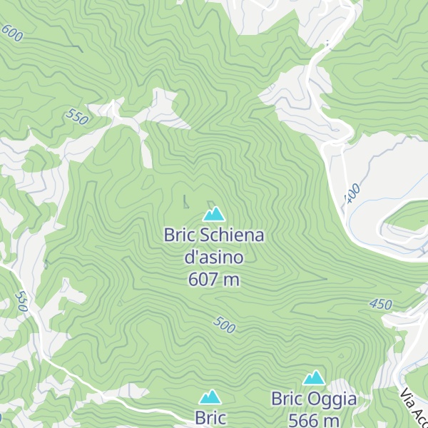 Map of Bric Schiena d'asino