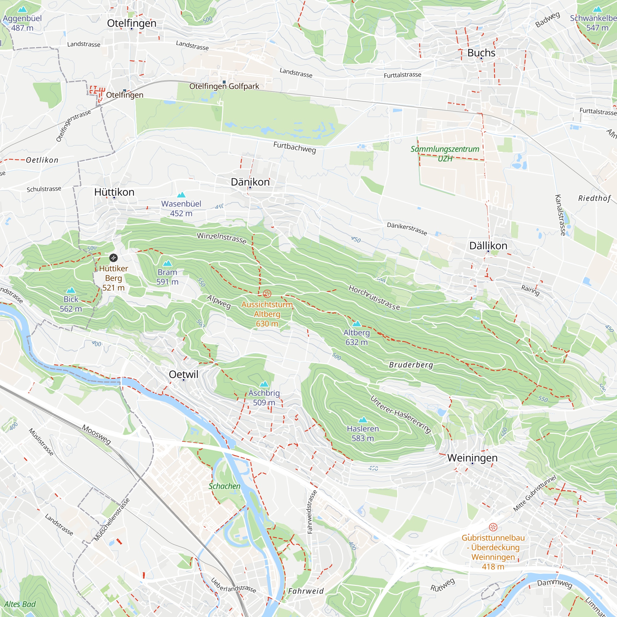 Höngger Hütte map