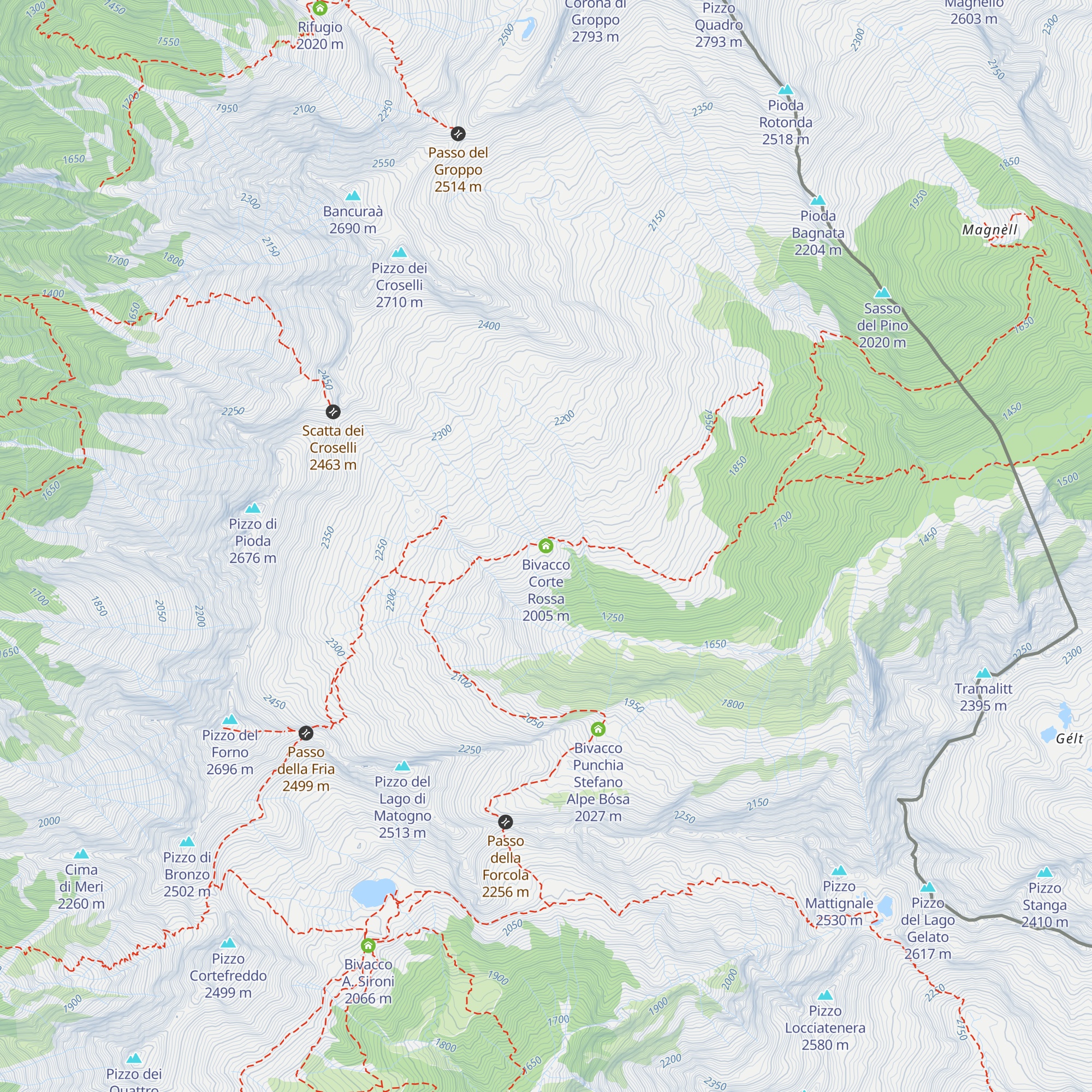 Bivacco Corte Rossa map