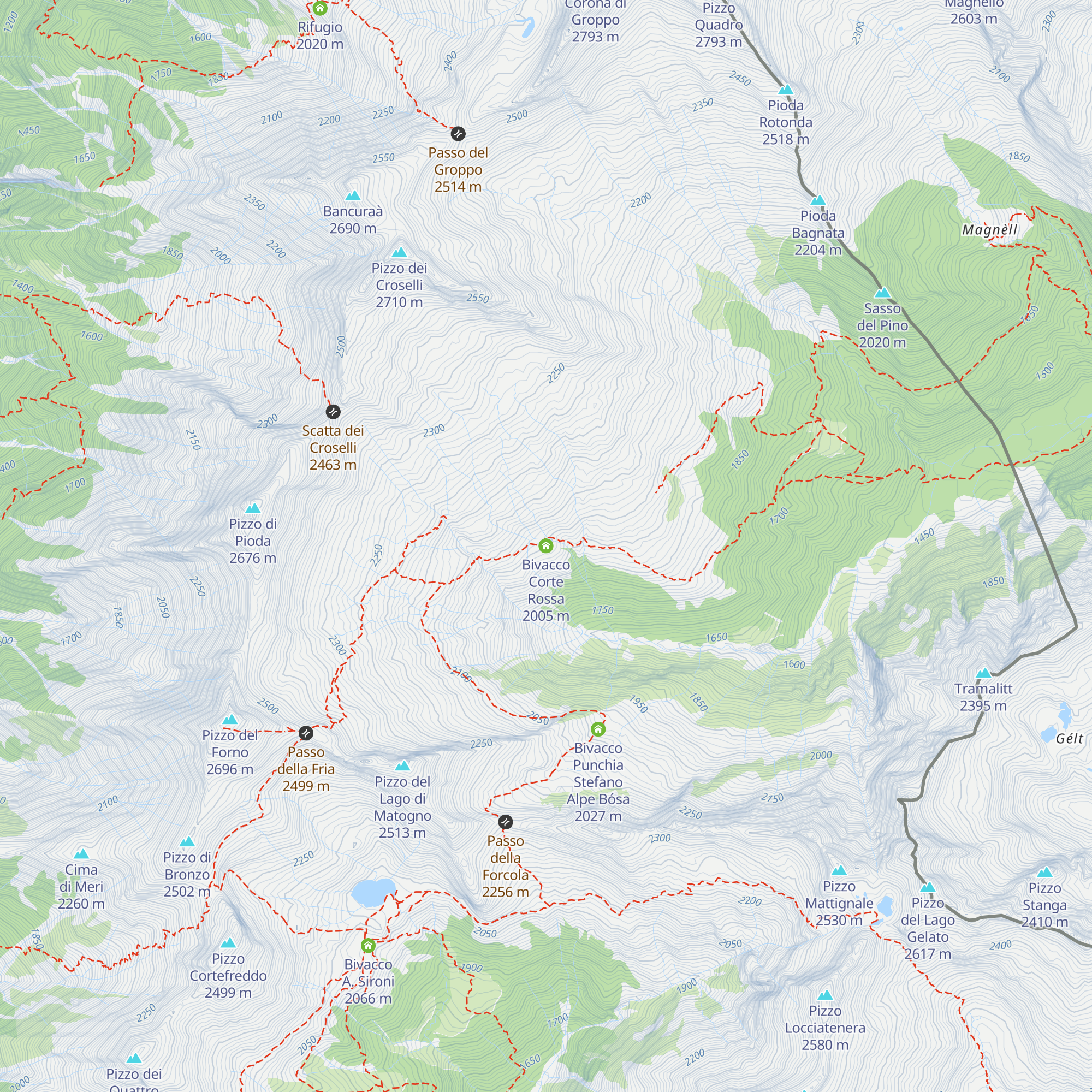 Bivacco Corte Rossa map