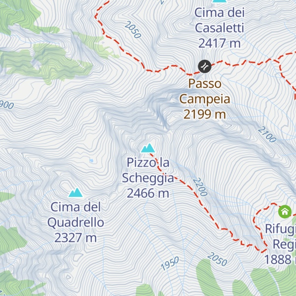 Map of Pizzo la Scheggia