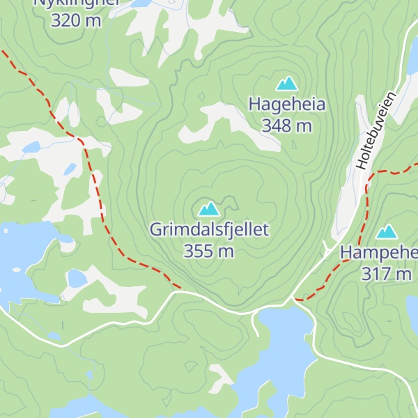 Map of Grimdalsfjellet