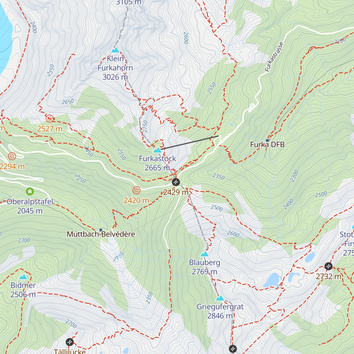 Hotel Furkablick map