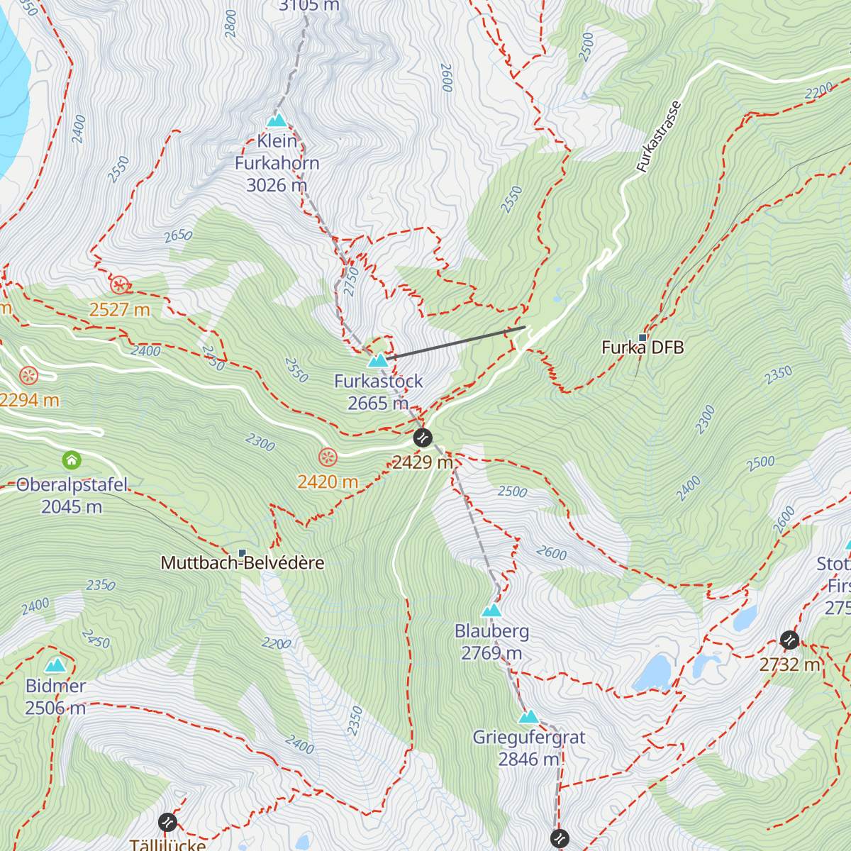 Hotel Furkablick map