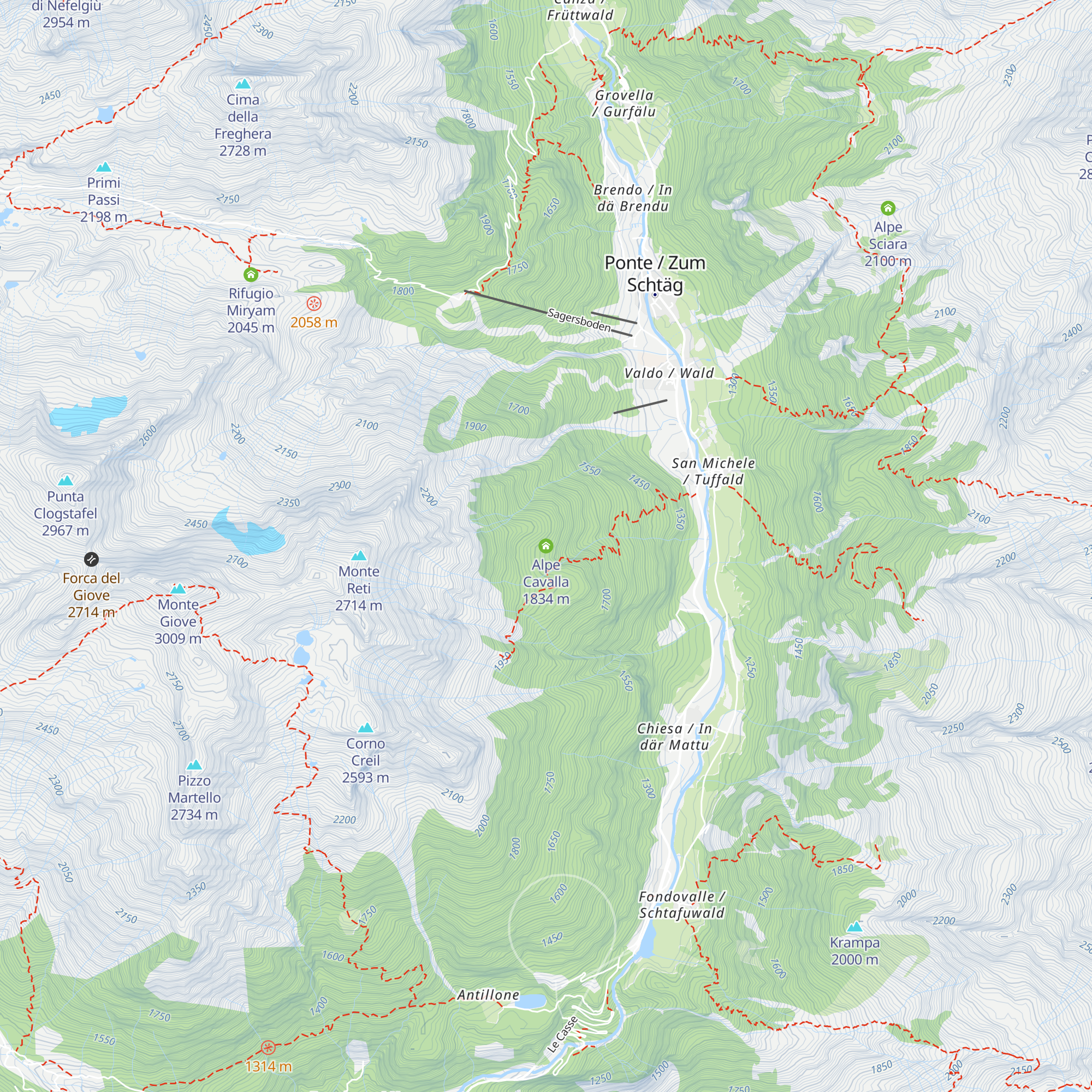 Alpe Cavalla map