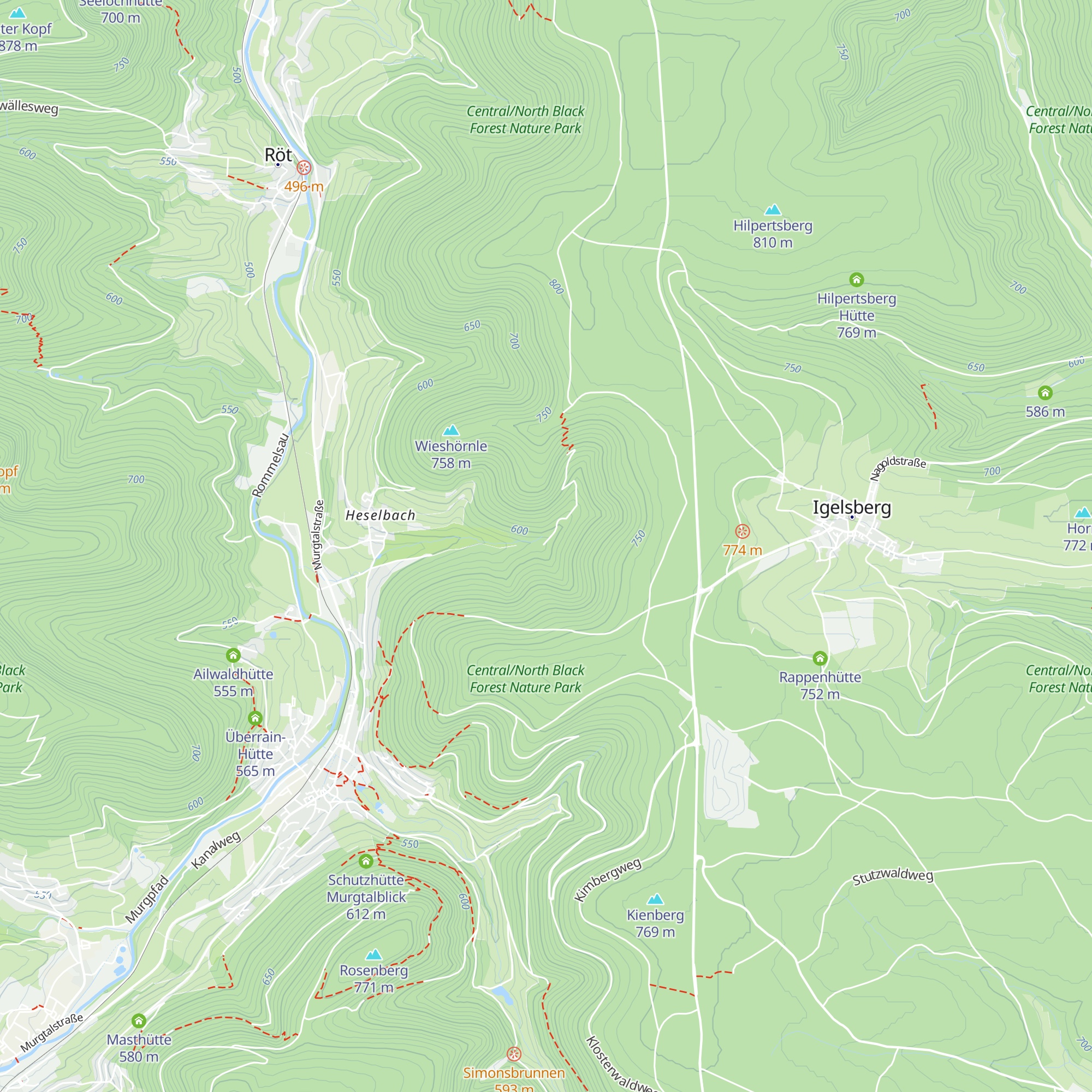 Grundwald-Hütte map