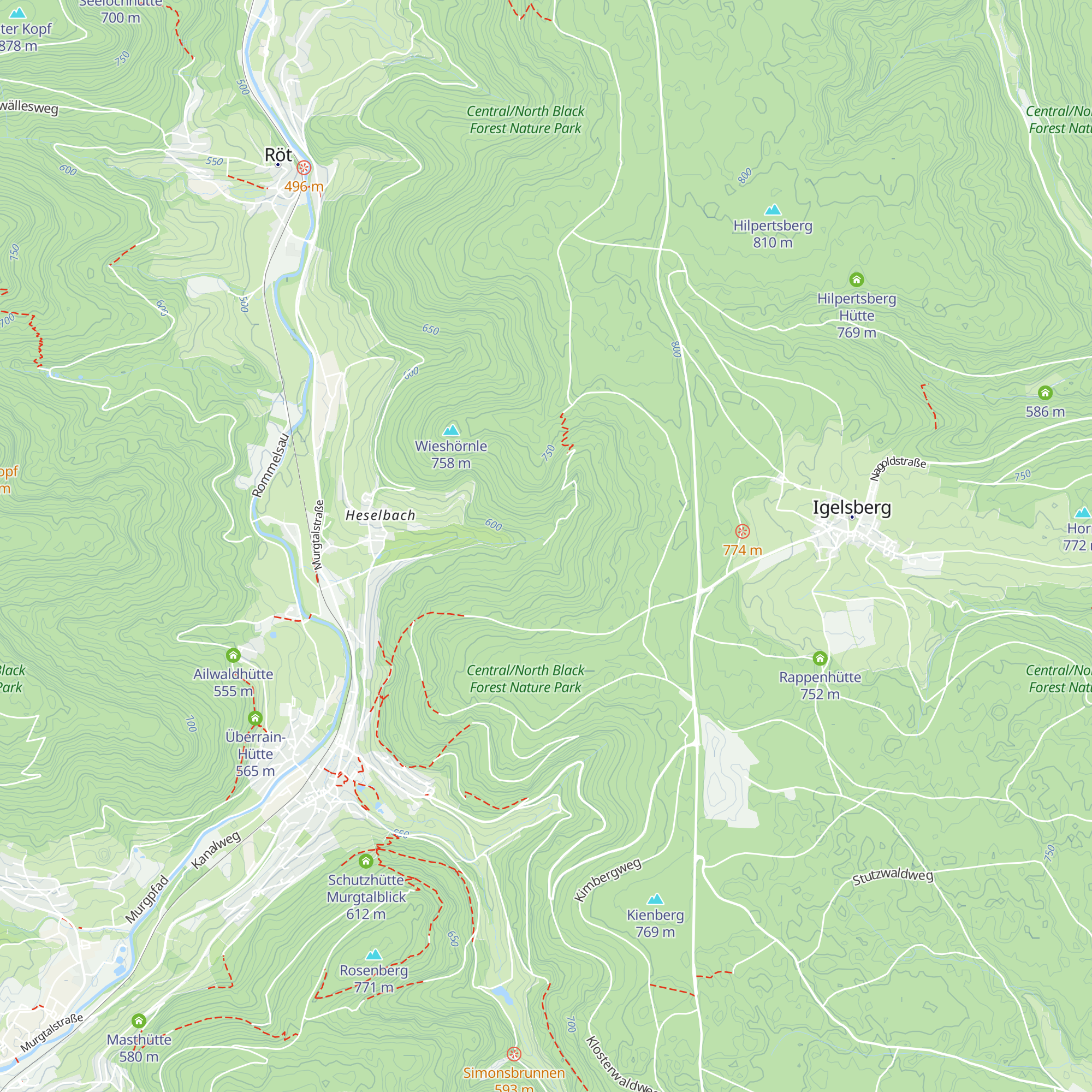 Grundwald-Hütte map
