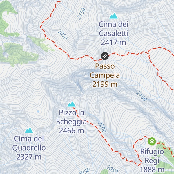 Map of Cima dei Campelli