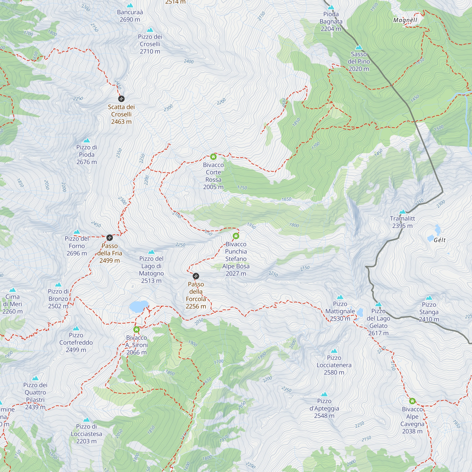 Bivacco Punchia Stefano Alpe Bósa map
