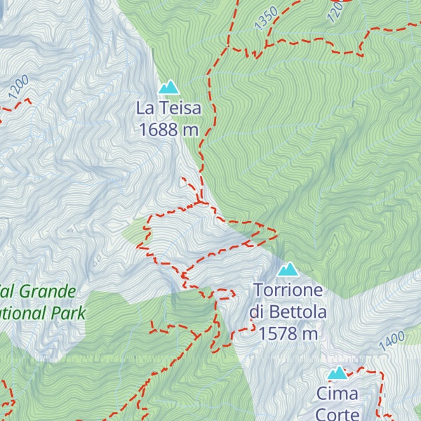 Map of Pizzo delle Tre Croci