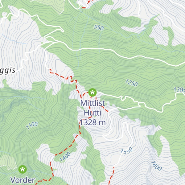 Map of Mittlist Hütti