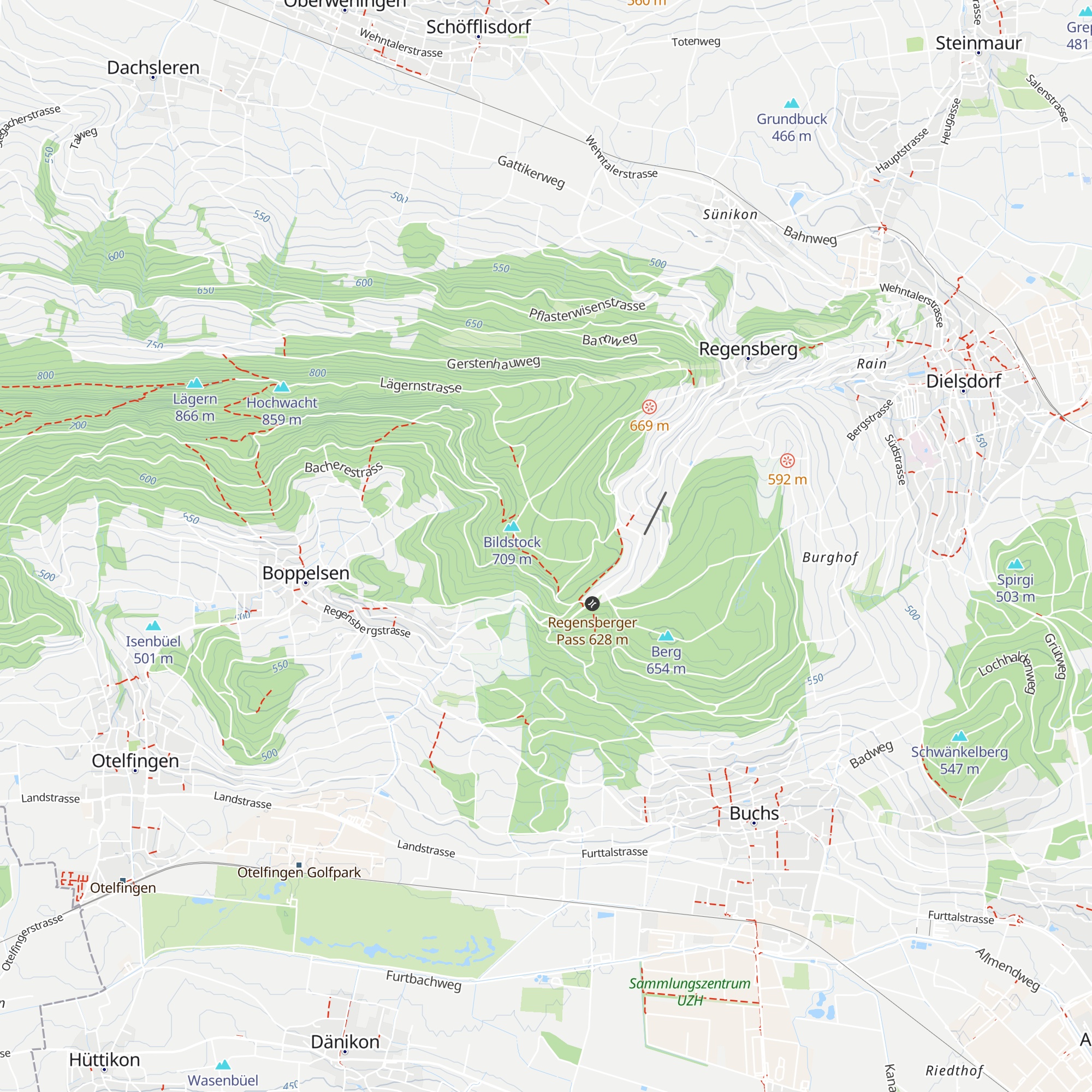 Waldhütte Regensberg map